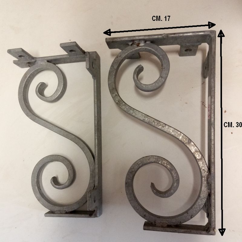 N° 2 STAFFE IN FERRO ZINCATO CM. 17X30